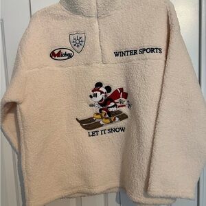 Disney Cream Winter Sports Fleece Hoodie